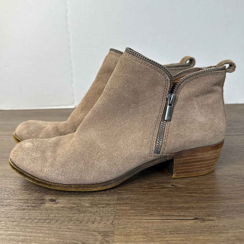 Lucky Brand Women's Tan Bartalino Suede Side Zip Ankle Boots, size 8.5 - Picture 5 of 10